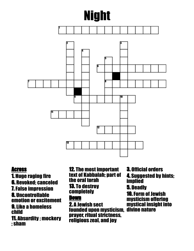 jewish mysticism crossword