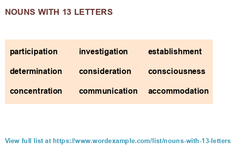 thirteen letter words