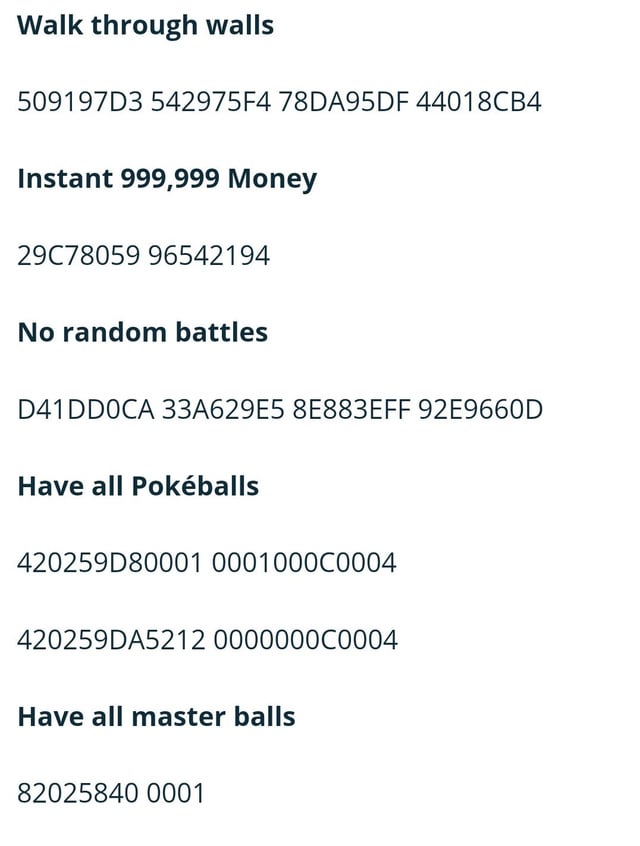 master ball cheat fire red