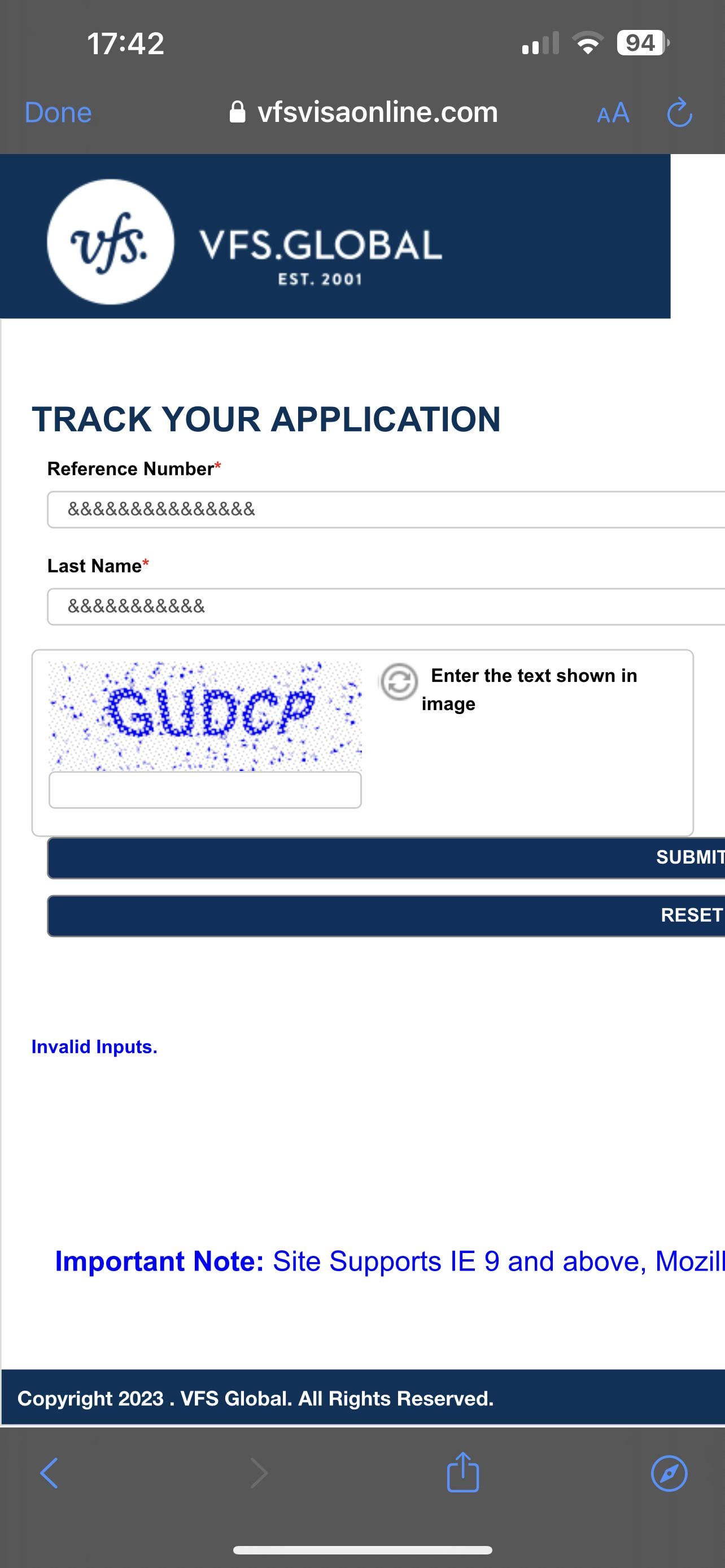 vfs global schengen visa tracking