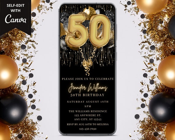 50th birthday invitations australia