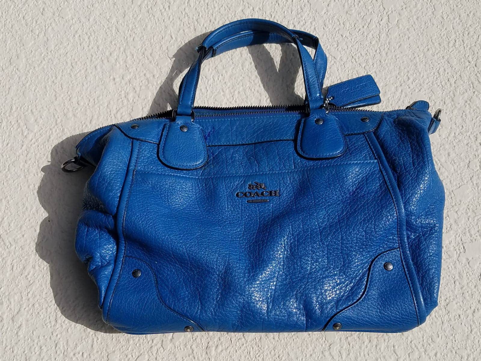 blue coach purse