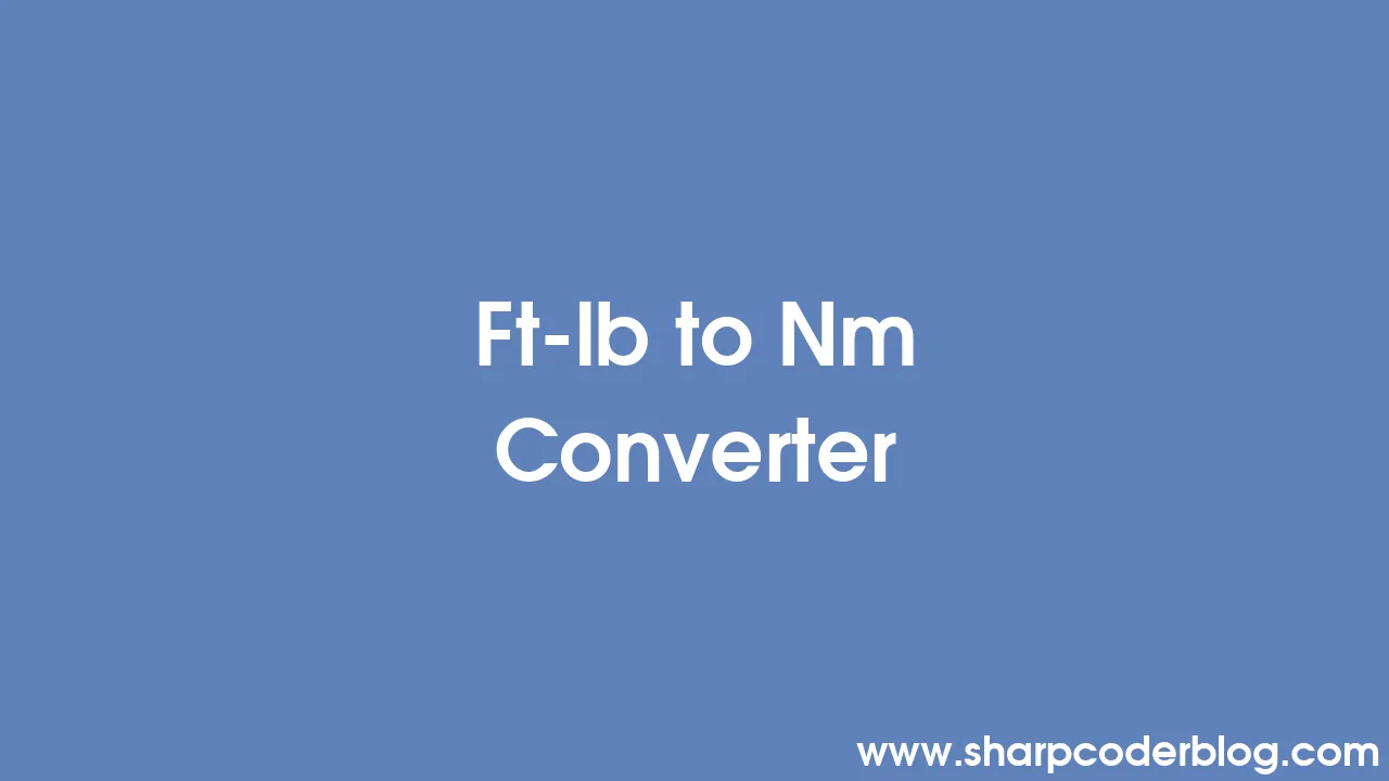 foot lbs to nm converter