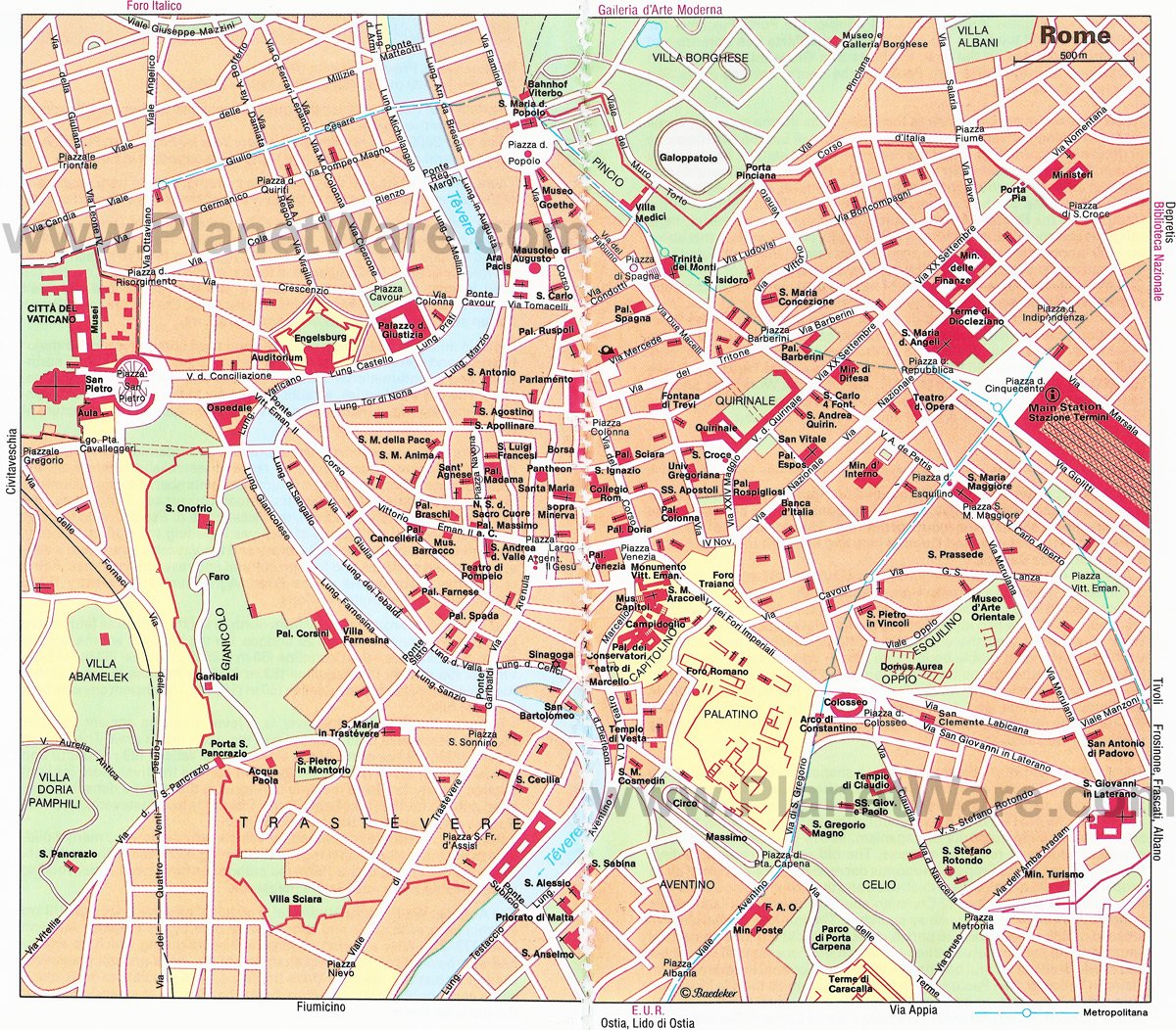 rome map of attractions