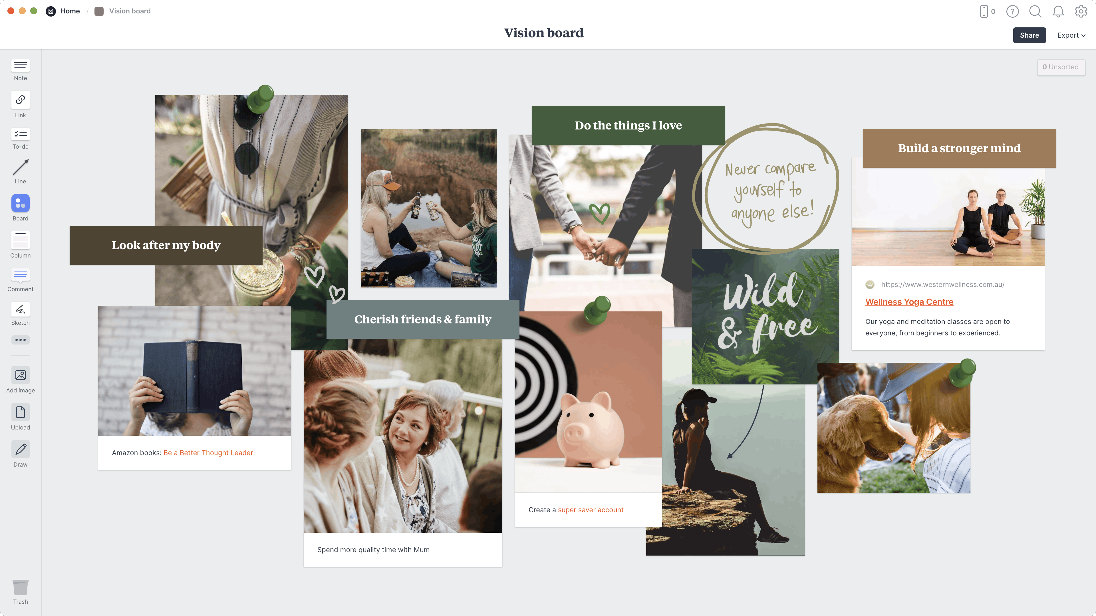 dream board template