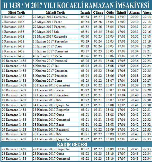 kocaeli ezan diyanet