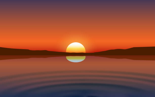 dessin coucher de soleil simple