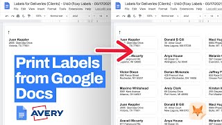 how to print labels on google docs