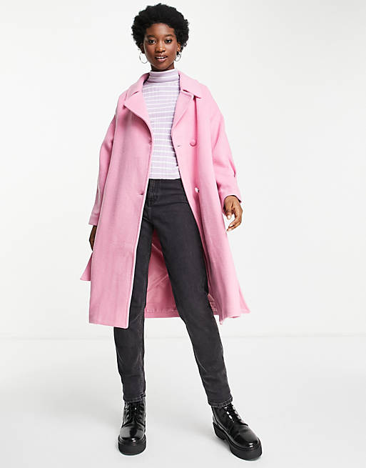 asos pink coat