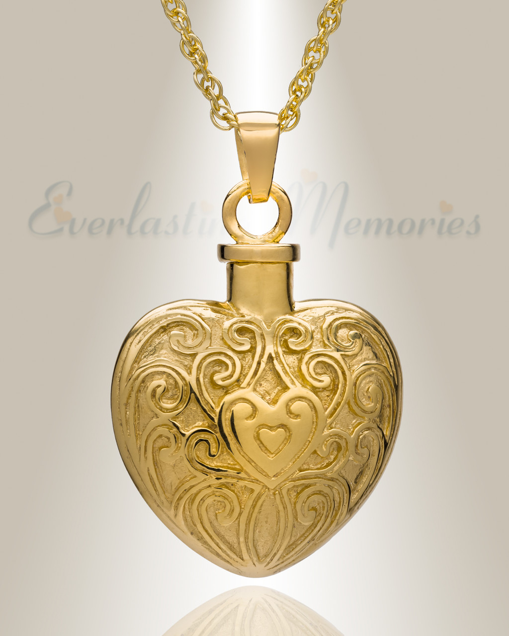 14k gold urn pendant