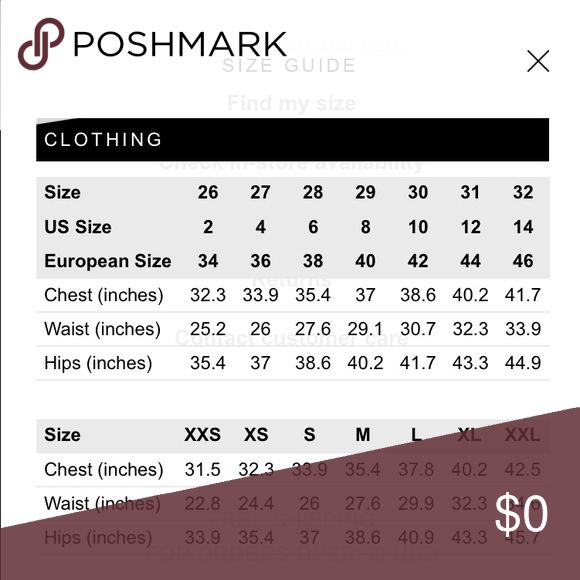 zara chart size