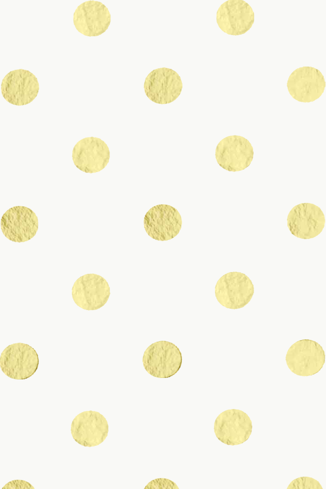 white wallpaper with gold polka dots