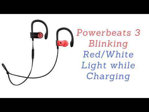 powerbeats 3 blinking red and white while charging