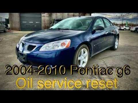 2009 pontiac g6 oil reset