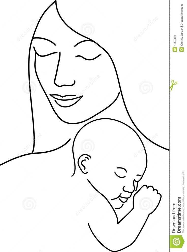 mom and baby drawing easy