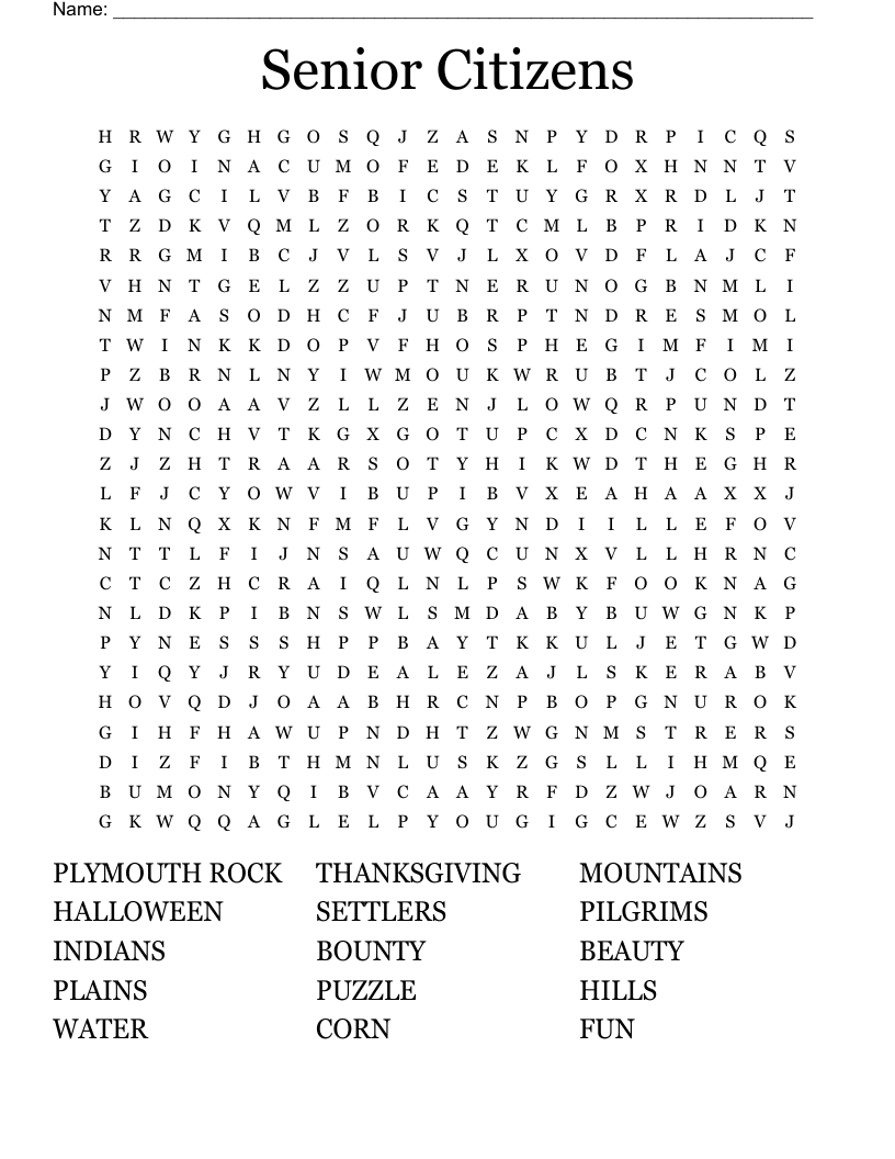 wordsearch seniors