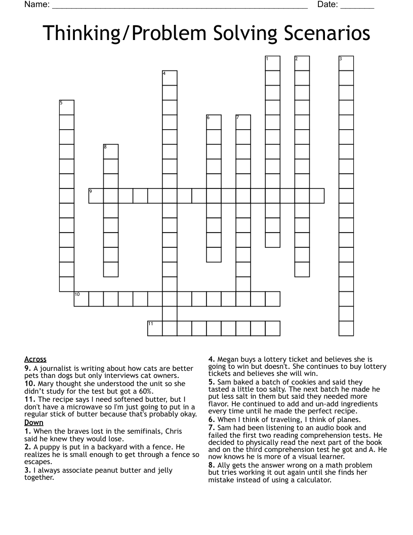 scenario crossword clue