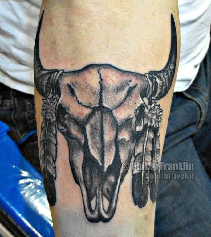 buffalo skull tattoo