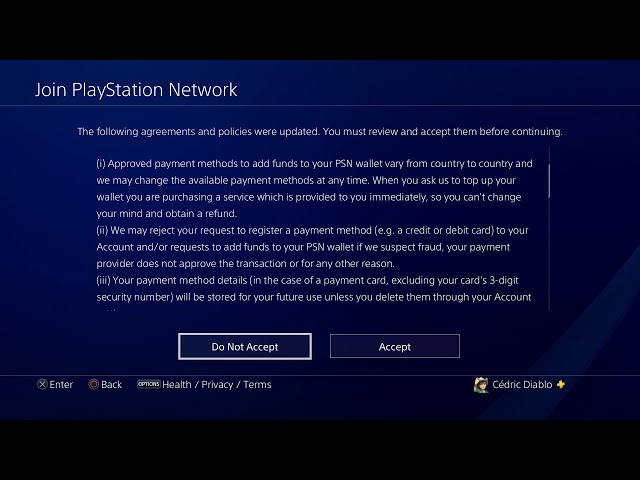 playstation network terms of service