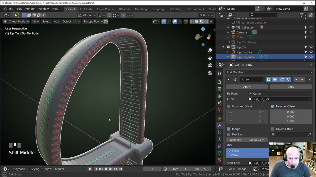 blender array to curve