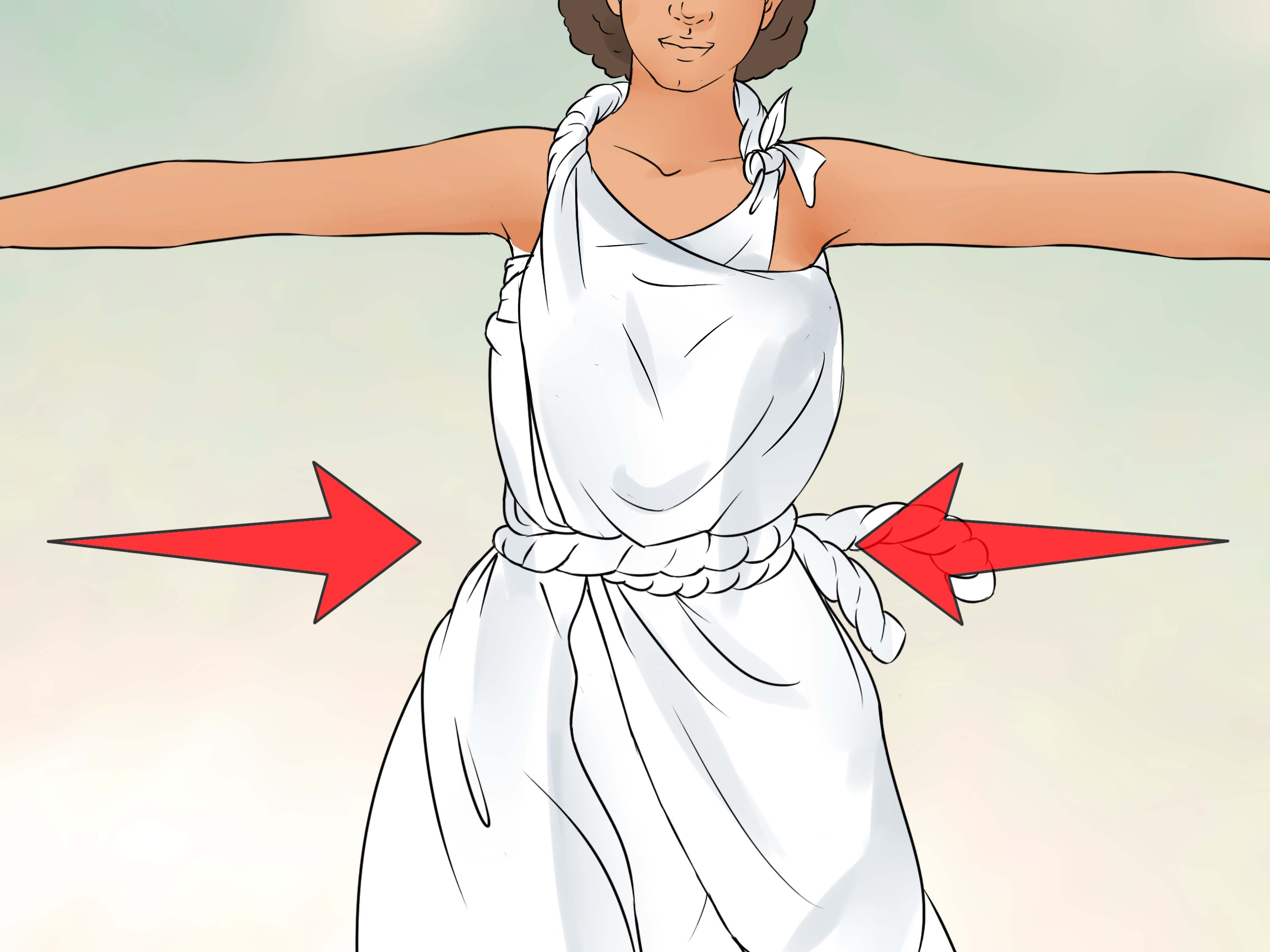 how to tie a sheet toga