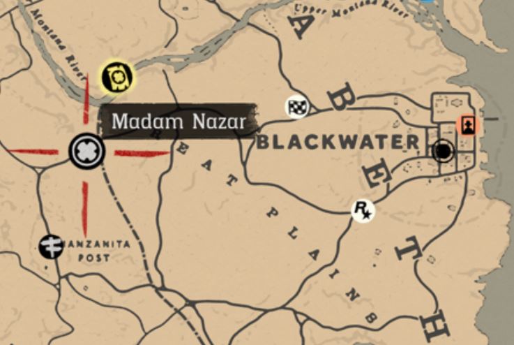 red dead 2 madam nazar location