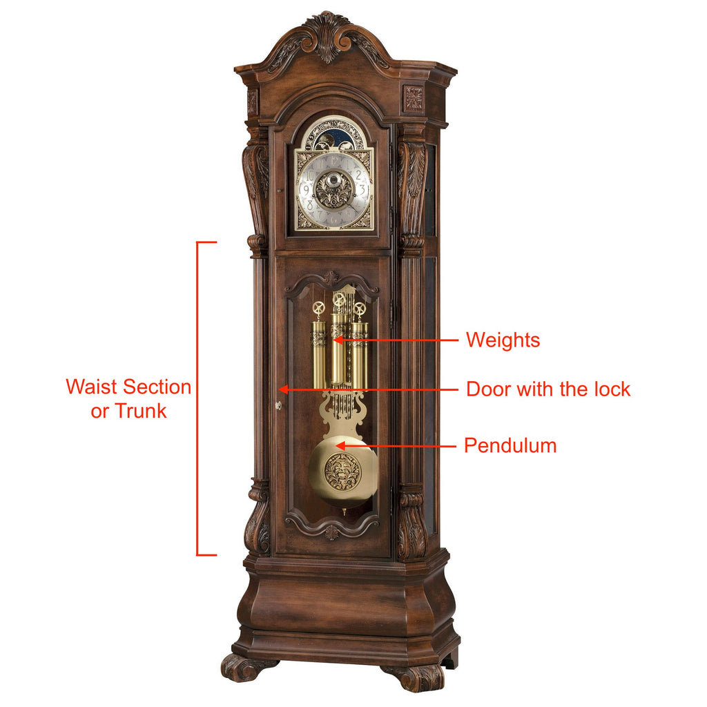 grandfather clock parts diagram