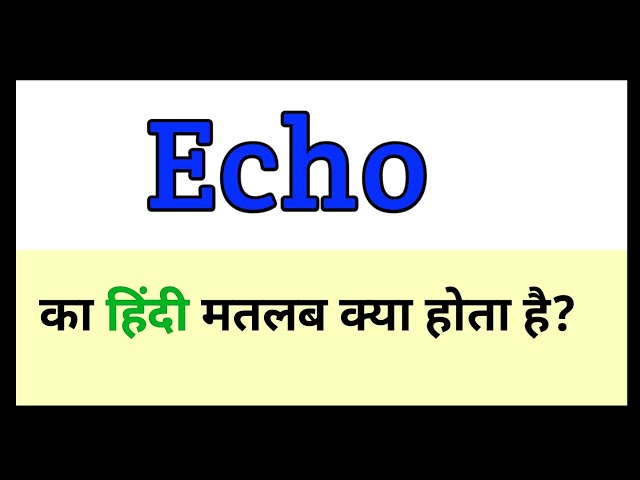 echofree meaning in hindi