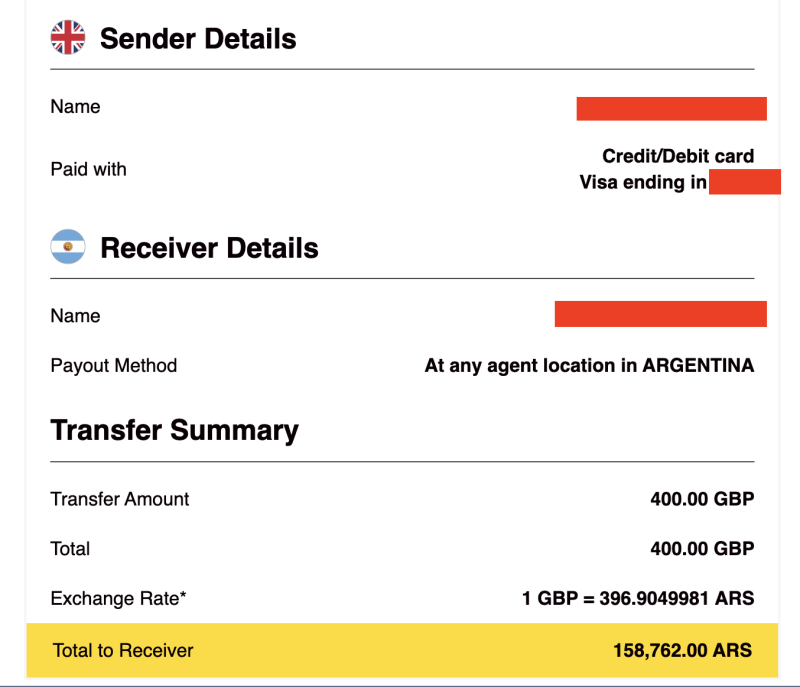 western union peso argentino a euro