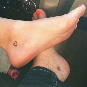 heart tattoo foot