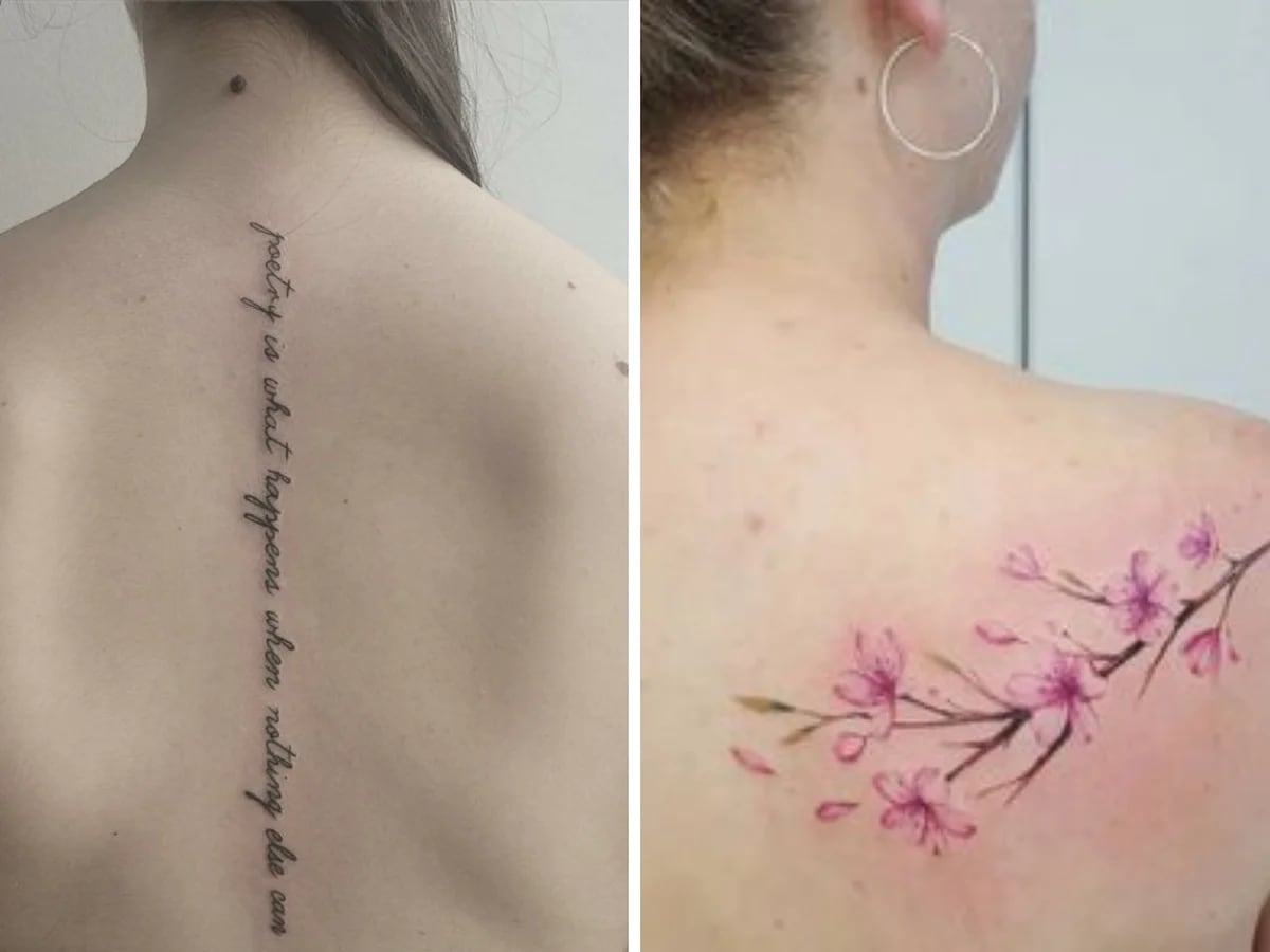 pequeño tattoos en la espalda baja de mujer