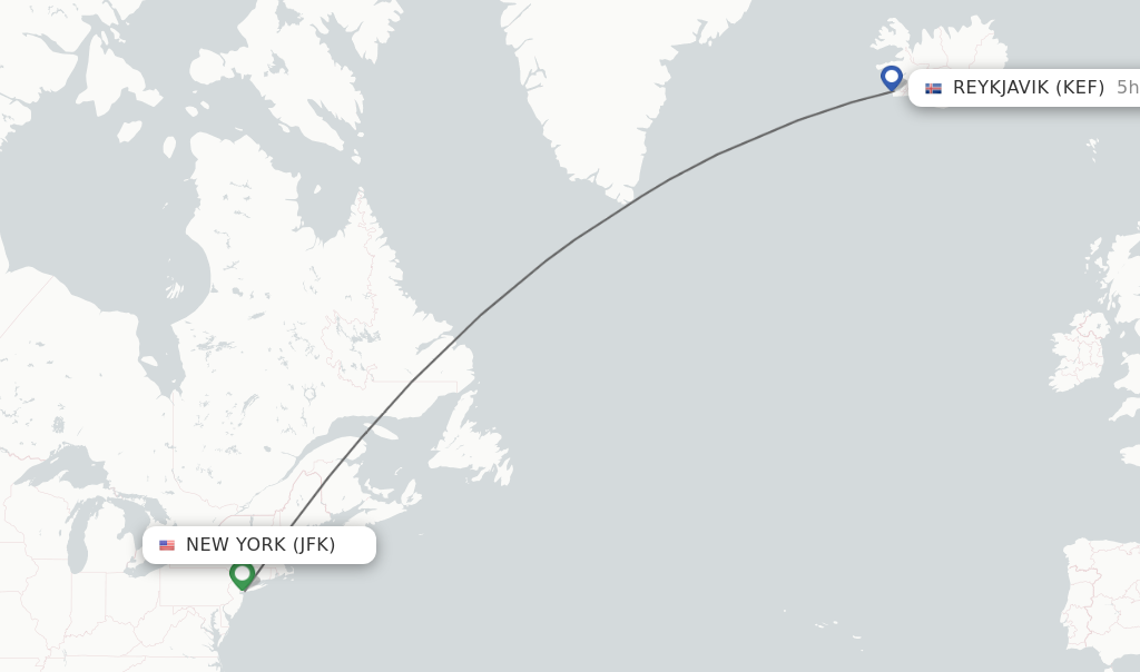 how long is flight to reykjavik