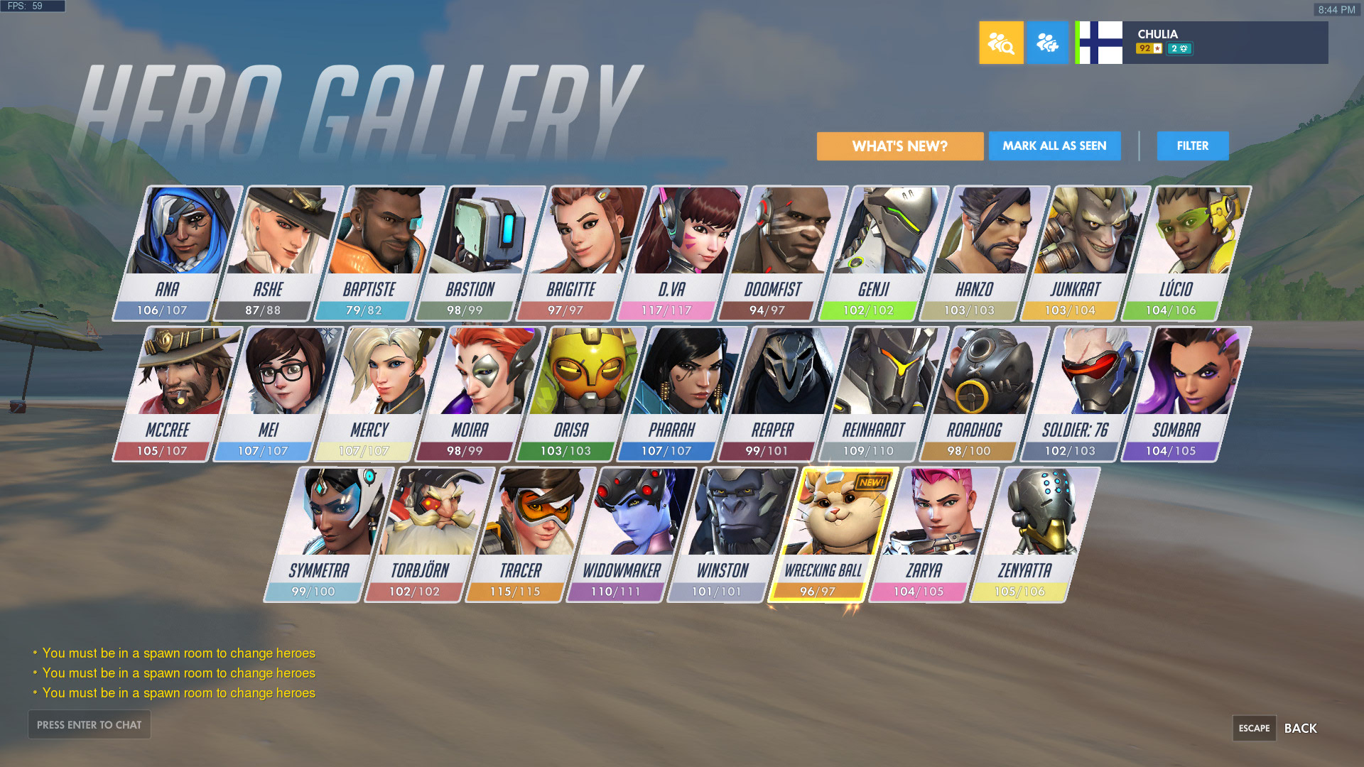 overwatch hero screen