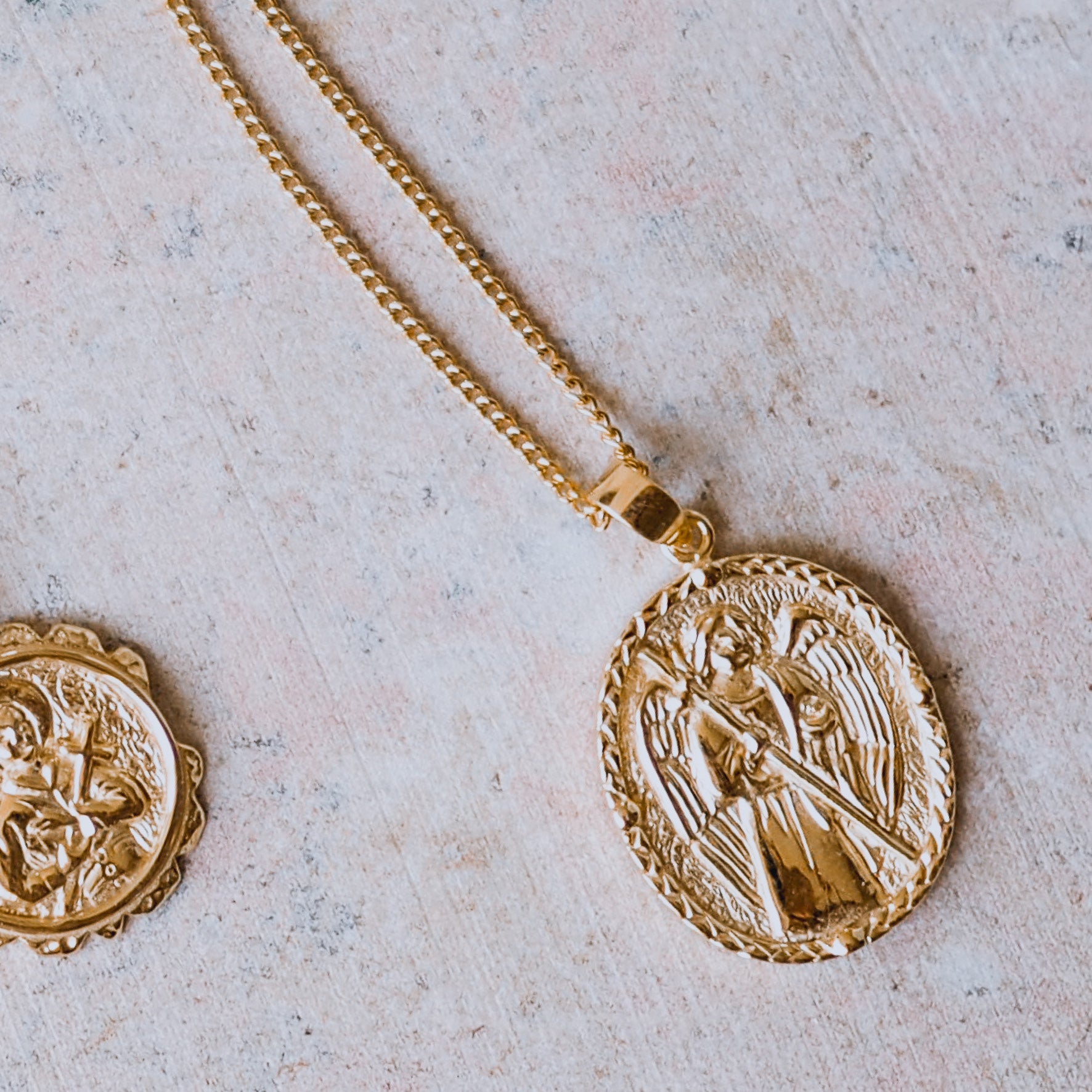 archangel raphael gold pendant
