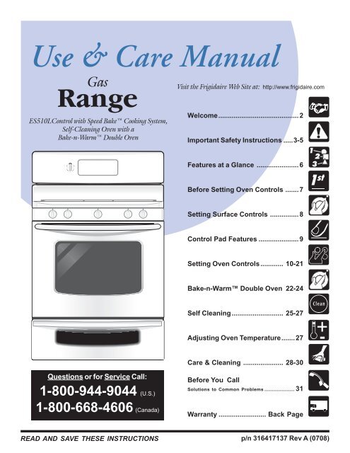 frigidaire oven manual