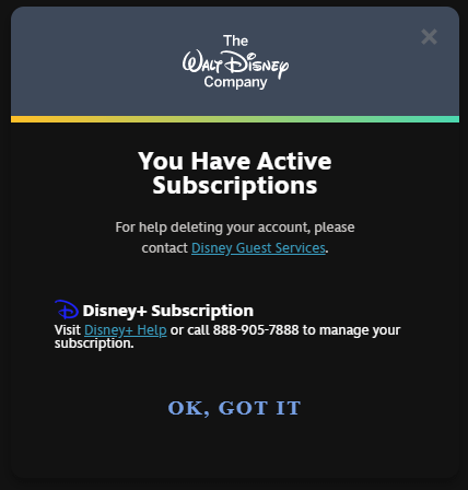 how to delete disney plus account