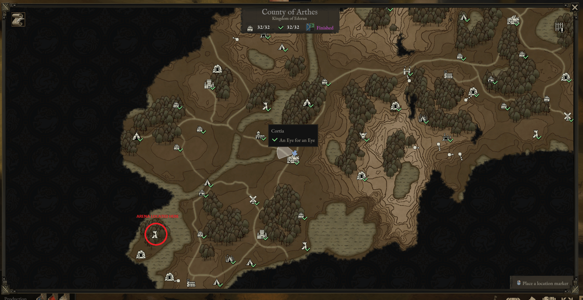 wartales arena location