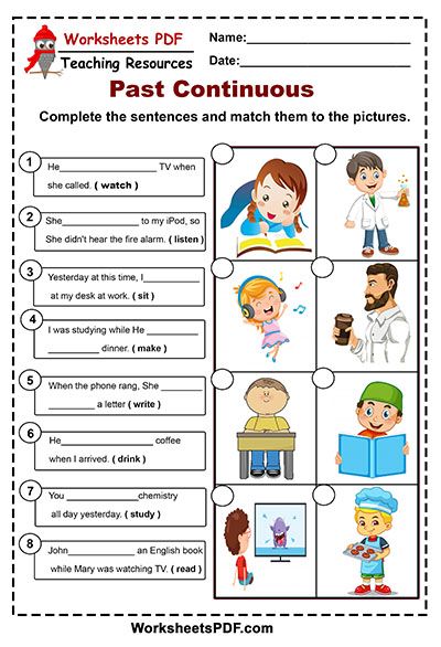 past continuous tense exercises pdf