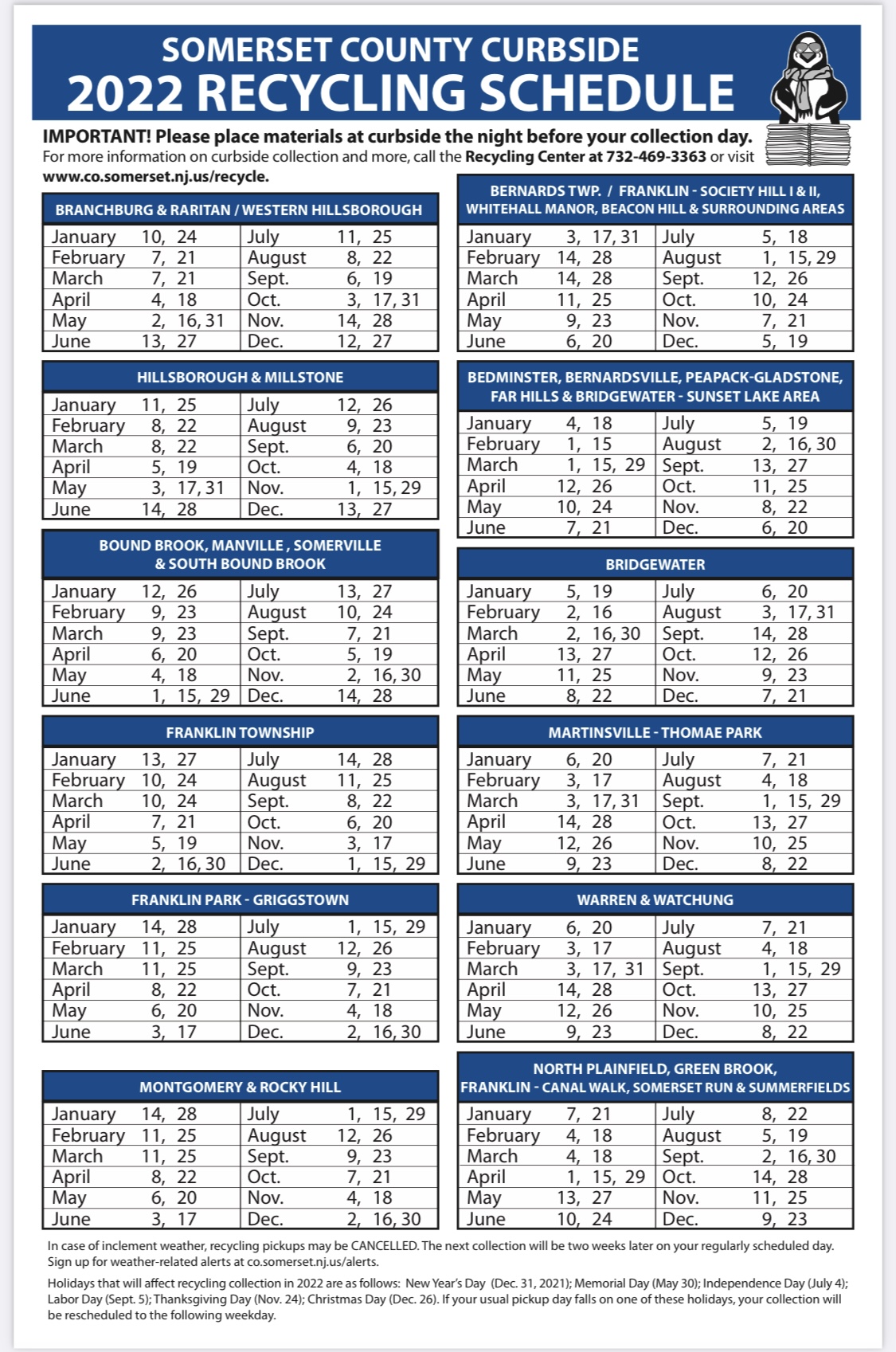 medford nj recycling schedule