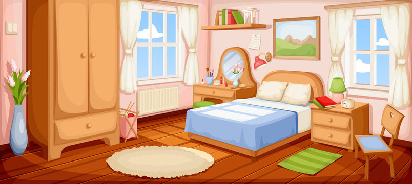 bedroom cartoon background