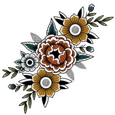 flower tattoo traditional
