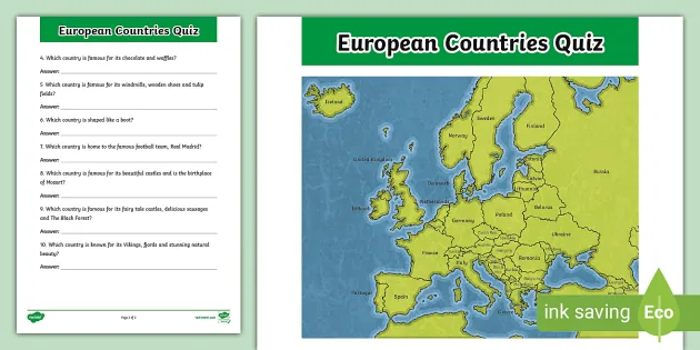 map of european countries quiz