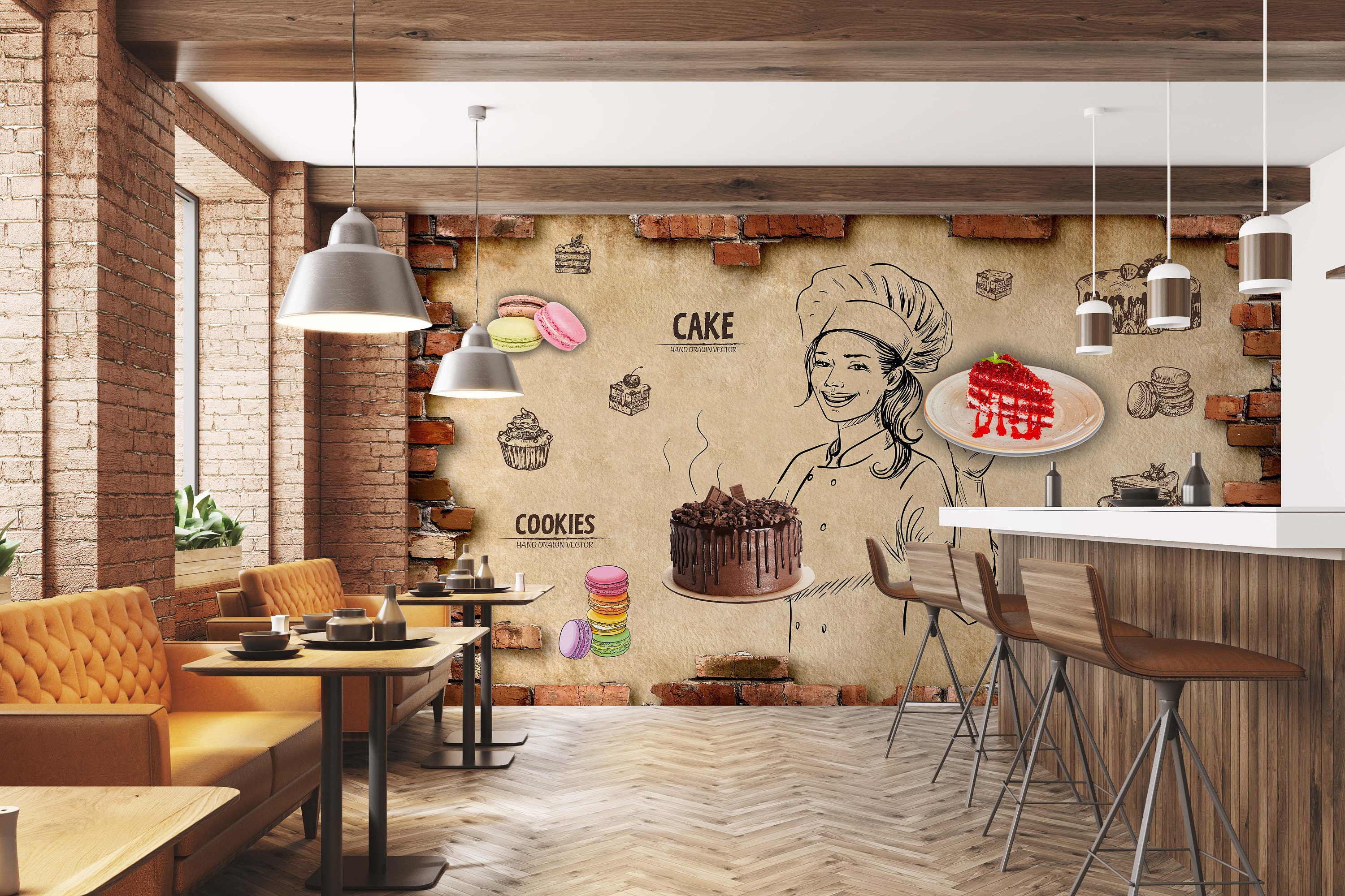 wallpaper for bakery shop