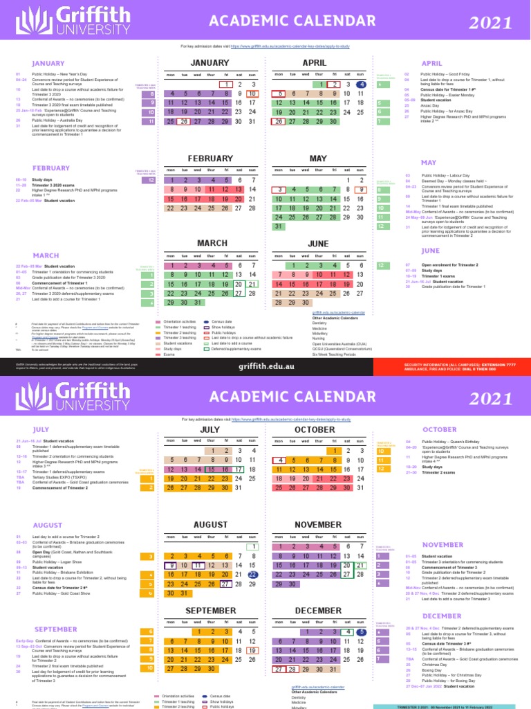 griffith academic calendar 2024