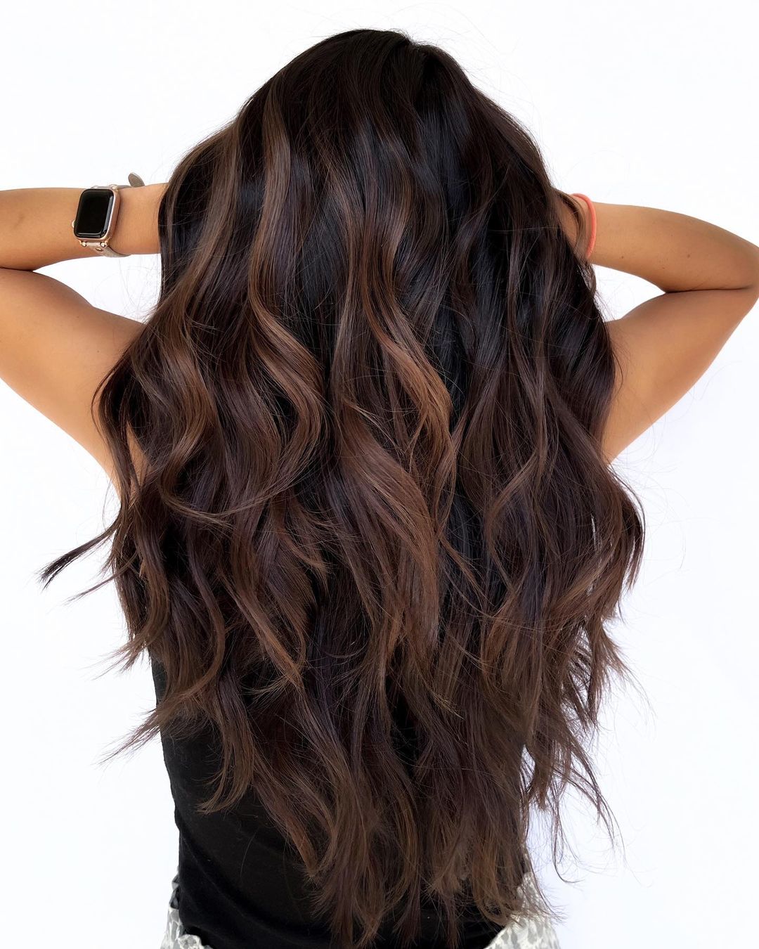 balayage on dark brown hair