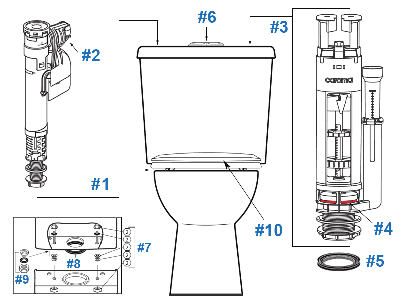 stylus toilet parts