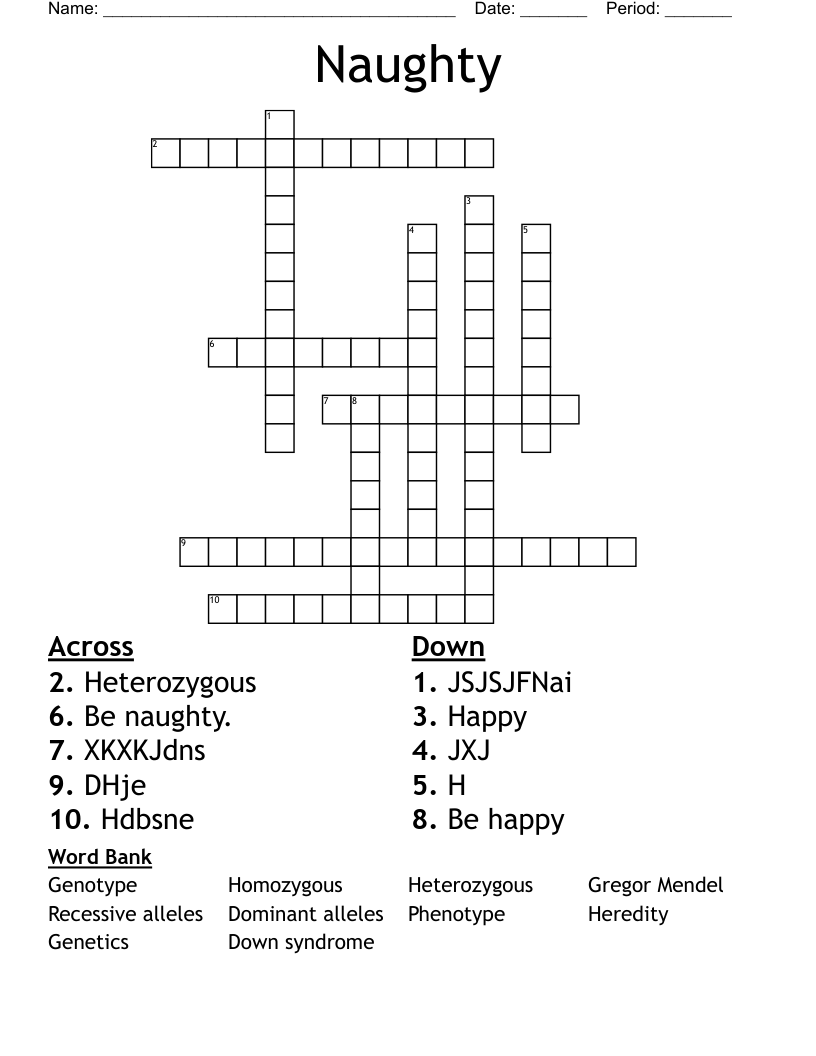 naughty crossword clue