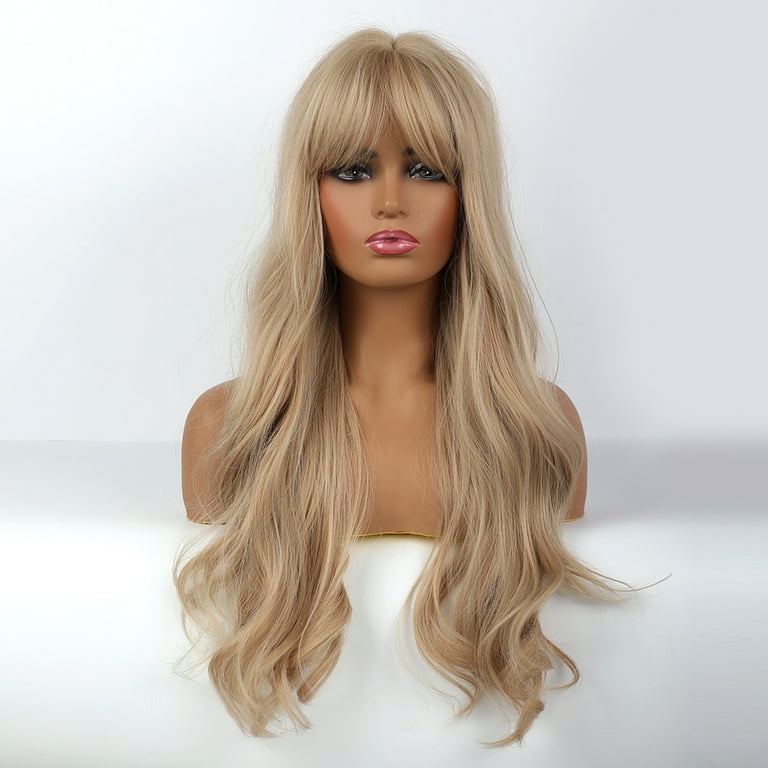 blonde hair wigs with bangs