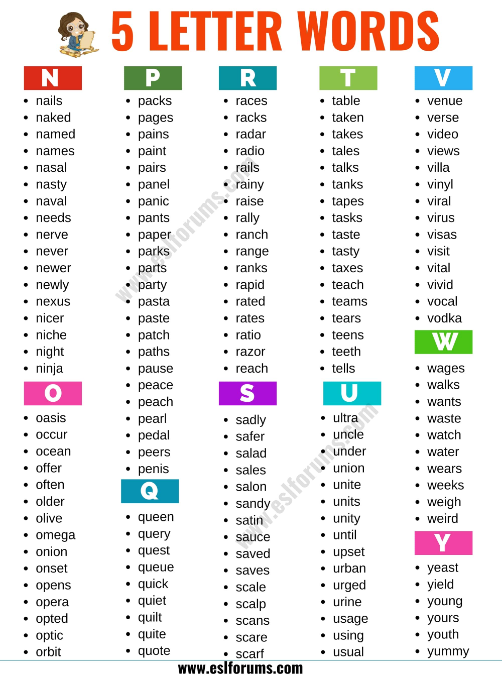 five letter word starting with e n