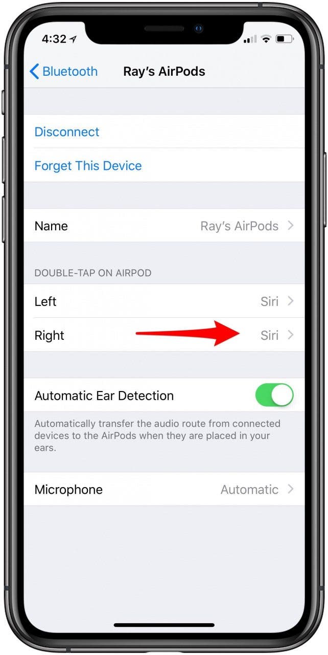 how to change airpods settings